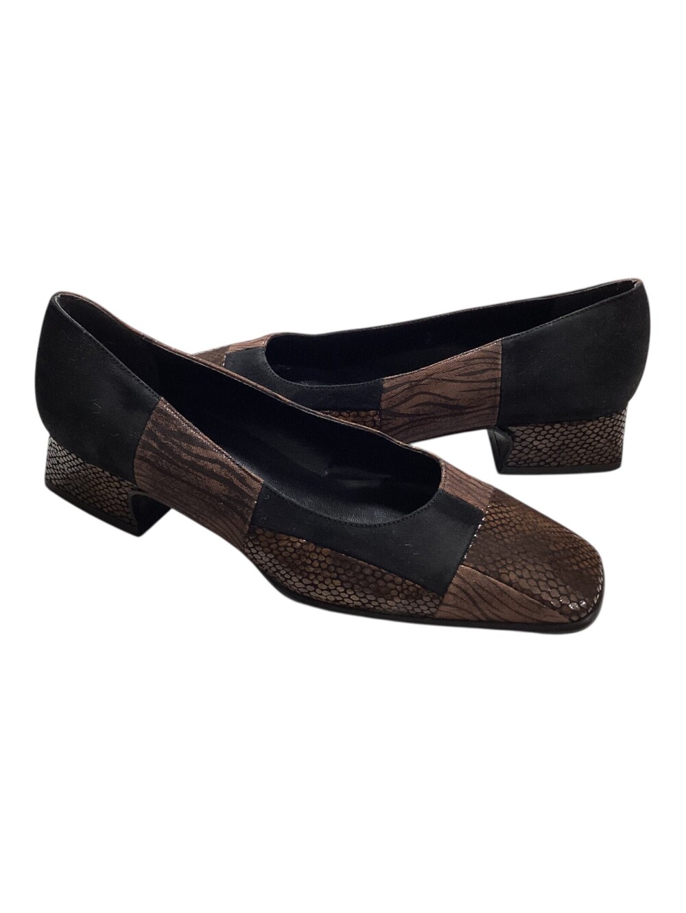 PROXY 51255 002 Women's Pumps Shoes Animal Pattern Brown/Black Sz 7M EUC Rare